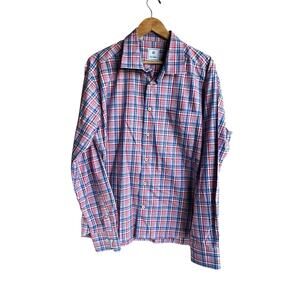 David Donahue Button Up Shirt 2XL XXL Pink Long Sleeve Outdoor Preppy Casual Men